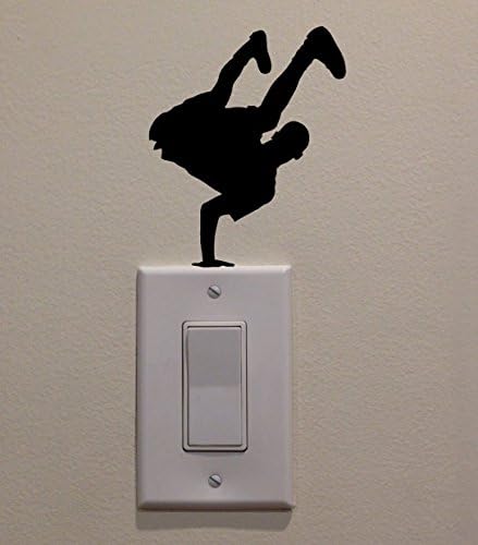 יינגקאי היפ הופ רקדנית ביד אחת ריקוד על אור מתג מדבקות ויניל מדבקות קיר מדבקת אמנות סלון גילוף קיר מדבקות מדבקה לילדים חדר בית חלון קישוט