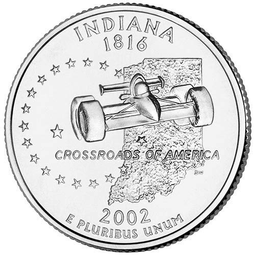 2002 P BU Indiana Quert Choice Uncirculated Us Mint Mint