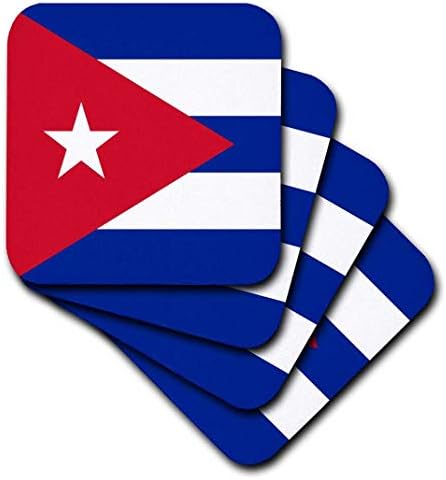 3drose CST_158302_2 דגל של פסים כחולים קובה-קובניים משולש אדום משולש אדום כוכב-קריביים איילנד קאנטרי דגלים עולמיים רכיבים, סט של 8