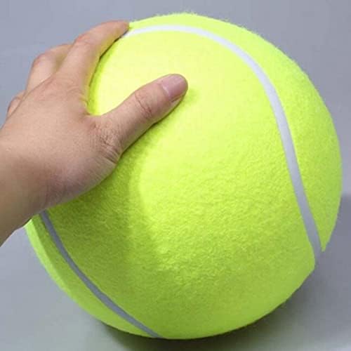 JORZER 9.5 אינץ 'כדור טניס כלב גדול צעצוע מחמד ספורט חיצוני מצחיק עם ניפוח מחט, כדור טניס לחיות מחמד גדול, צעצוע כלב חיצוני, ניפוח טניס
