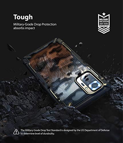 Ringke Fusion -X תואם ל- Redmi Note 10 Pro Case, Redmi Note 10 Pro Max כיסוי כיתה צבאית עיצוב מגן כבד - Camo Black