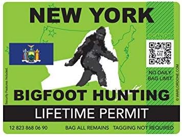 ניו יורק Bigfoot Hunting Sceeker מדבקה Die Cut Decal Sasquatch Lifetime Vinyl Made in USA