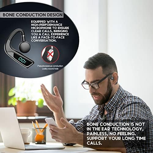 אוזניות הולכת עצם Essonio אוזניות אוזניות פתוחות אוזניות אלחוטיות אוזניות Bluetooth Trucker עם מיקרופון IPX5 אטום מים אלחוטיים אוזניות