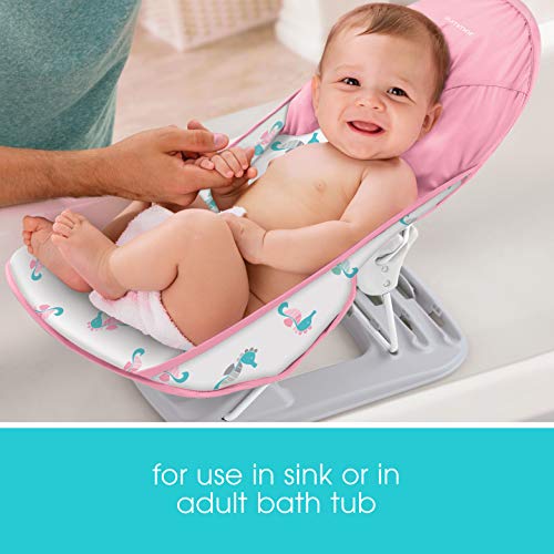 Summer Deluxe Baby Bather - תמיכה באמבטיה לשימוש בכיור או באמבטיה - כוללת 3 עמדות שכיבה