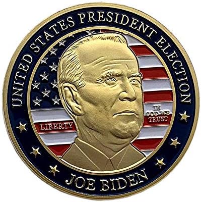 נשיא אמריקני ארצות הברית 46 ג'ו ביידן 2020 בחירות קמפיין נשיאותי בחירות לחידוש זיכרון מטבע צבע זהב צבע
