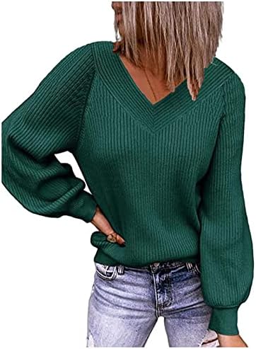 Fragarn 2022 סוודר סרוג חדש, נשים צווארון v טוניקה עליונה סוודר שרוול ארוך סוודר סוודר זורם זורם חולצות טריקו