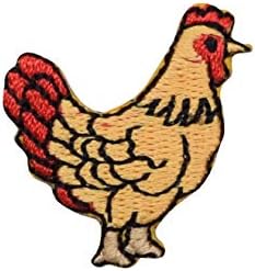 עוף בית חווה - תרנגולת - ברזל רקום על תיקון