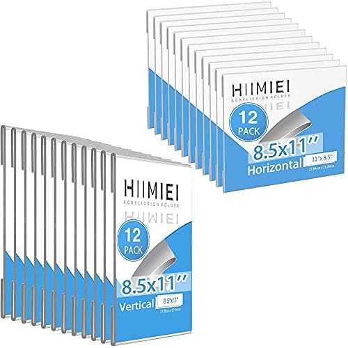 Hiimiei Clear Clere Acrylic קיר מחזיק 8.5x11 עם קלטת 3M