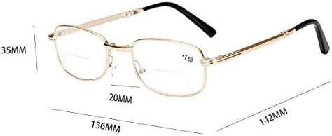משקפי קריאה דו -פוקליים אופנה מסגרת מתכת מתקפלת עם מקרים משקפי משקפי כיס קריאה לגברים ונשים +3.00 חדש
