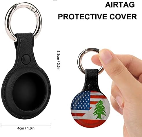 בציר אמריקאי לבנון דגל מקרה עבור איירטאג עם מחזיק מפתחות מגן כיסוי אוויר תג מאתר גשש אביזרי מחזיק עבור מפתחות תרמיל חיות מחמד מטען