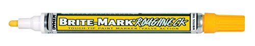 Dykem Brite-Mark-Mark צוואר מחוספס סמן קצה קשוח, צהוב, 0.09 אינץ '