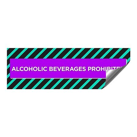 משקאות אלכוהוליים אסורים-בלוק מודרני מדבקות קיר אלומיניום תעשייתי כבד, 36 x12