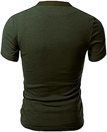 חולצת הנלי של גברים מזדמנים רזים מתאימים חולצות שרוול קצר