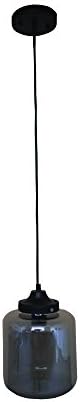 יוסמיטי בית תפאורה 121-1 פני-אבז 1-תליון אור עם צנצנת זכוכית מוצלת, גימור ברונזה אבוני