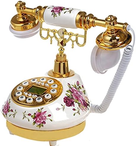 KJHD טלפון קווי עתיק עם זיהוי שיחה תאריך תאריך שעון התאמת טבעת ללא סוללה טלפון קלאסי למשרד הביתי