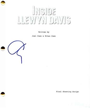 קארי מוליגן חתמה על חתימה - בתוך תסריט הסרטים המלא של לווין דייוויס - אוסקר אייזק, ג'סטין טימברלייק, ג'ון גודמן, גארט הודלונד, F מוריי