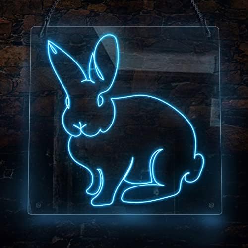 ארנב ארנב ארנב שלט חיה ביתי שלט ניאון, נושא בעלי חיים בעבודת יד אל חוט ניאון שלט אור, אמנות קיר לעיצוב הבית, סיד