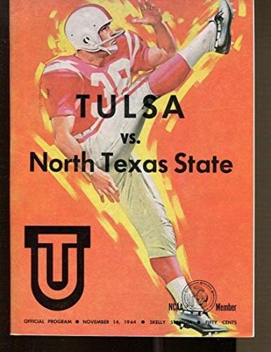 1964 Tulsa v North Texas Program Program 11/14 Skelly אצטדיון אקס/MT 44308 - תכניות קולג '