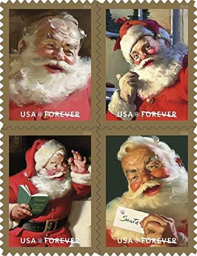 2018 חגים נוצצים לנצח חותמות סנטה קלאוס גיליונות משלוח לחג המולד