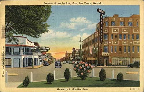 רחוב פרמונט מבט למזרח לאס וגאס, נבאדה נ. ב. גלויה עתיקה מקורית 1947