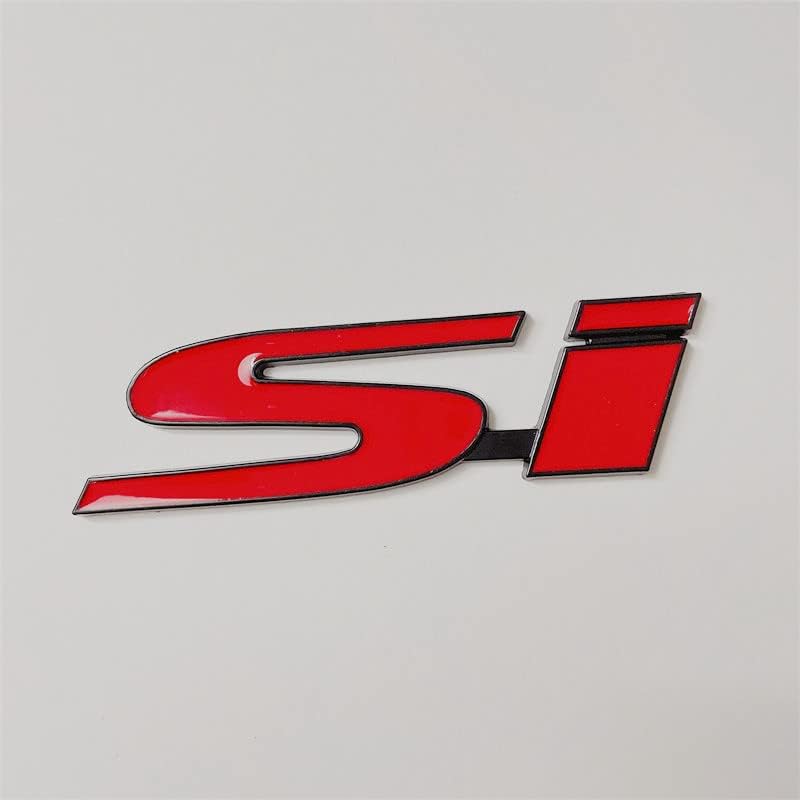 1 pc מתכת שחורה אדומה Si Badge לוגו 3D מכונית סמל סורג קדמי סמל ל- SI