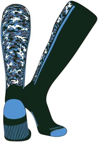 אגס סוקס דיגיטלי קאם ברך גבוה גרבי כדורגל בייסבול ארוכות - ירוק יער, כחול שמיים, גרפיט, לבן