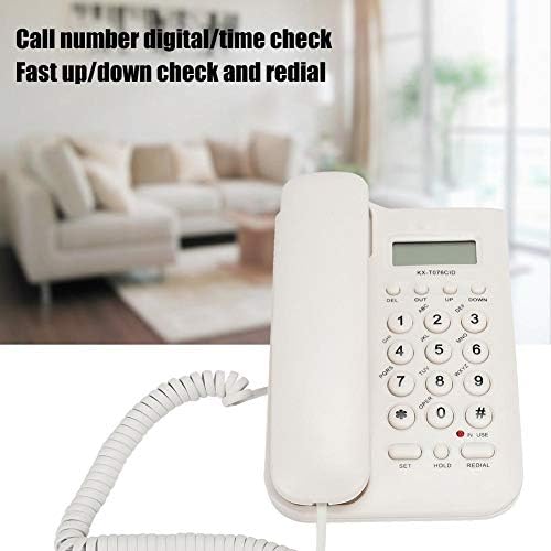 טלפון קווי, טלפון כבל DTMF/FSK עם תצוגת מזהה מתקשר/סט מספר/פונקציה מחדש של בית, משרד, מלון