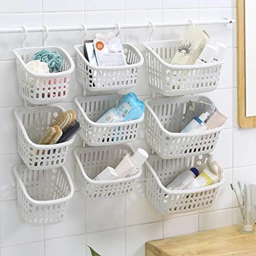 TJLSS סל מקלחת תלויה מפלסטיק עם וו לחדר אמבטיה פסולת מטבח מחזיק אחסון סיטונאי