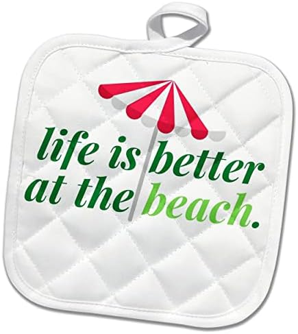 תמונת 3 של המילים החיים טובים יותר בחוף הים עם מטרייה - פוטלים