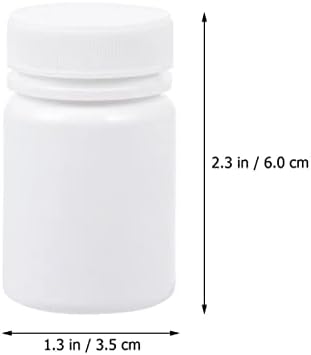 מיכל DOITOOL DISPENSER 120 PCS נוח מחזיק בקבוקי פלסטיק תרופות בורג רוקחות רוקחות מגיב חיצוני עם בקבוקים ריקים אבקת אבקה לבנה כובעי מיכל