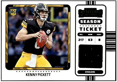 Kenny Pickett RC MEM 2022 מתמודדים פאניני מתמודדים עם כרטיסי טירון מדמיינים וריאציה RELIC STEELERS NM+ -MT+ NFL כדורגל