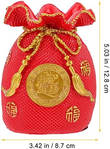 IPETBOOM תיק כסף אדום בר מזל ברכה תיק עיצוב שרף קערת אוצר סינית פנג שואי דקור 2023 ציוד לשנה החדשה הסינית לרכב משרד ביתי