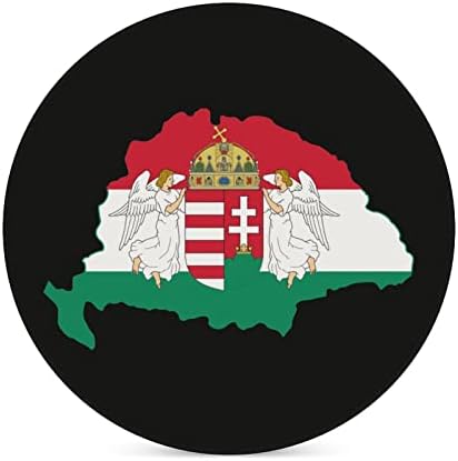 הונגריה הונגרי דגל מפת קרמיקה תחתיות סופג עץ רכבת עגול מחזיקי כוס 6 יחידות
