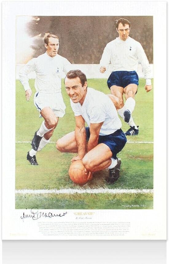ג'ימי גריבס חתום על טוטנהאם הדפס הוטספור - חתימת חתימה - תמונות כדורגל עם חתימה