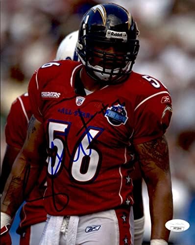 Shawne Merriman סן דייגו מטענים חתומים/חתימה 8x10 צילום JSA 161242 - תמונות NFL עם חתימה