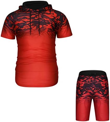 Zsbayu Sport Sport סט תלבושת קיץ 2 חתיכות סט שרוול קצר חולצות ומכנסי מכנסיים קצרים סטים בגדי ספורט בגדי ספורט.