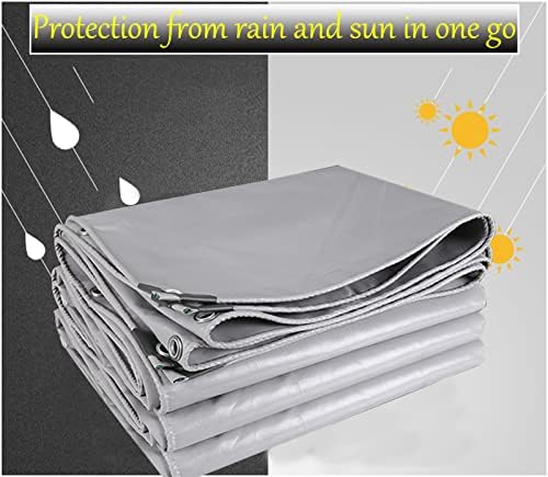 SRHMYWW אפור ברזנט, PVC PVC TARPAULIN כבד כבד, מתקפל, אנטי-רוסט כפתור עיצוב השמש הגנה על השמש, עבור מכסה מחסה לחופה באוהל חופה מזג אוויר