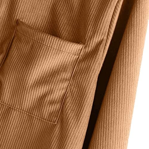 חולצות קורדרוי לגברים בצווארון הדש בצבע אחיד צווארון עם שרוול ארוך עם שרוול ארוך קרדיגן חולצה לחות לחות