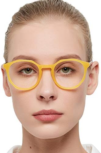 מארה אזורו קריאת משקפיים נשים של אופנה עגול קוראים עם אביב ציר 1.0 1.5 2.0 2.5 3.0 3.5(צהוב 250