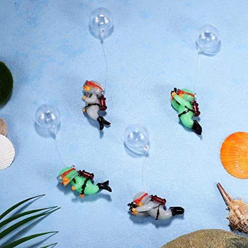 עיצוב ירק של ipetboom 4 יחידות קישוטי מיכל דגים קישוטי צולל קטן חמוד קישוטי אקווריום קריקטורה צללני צולל מצורמים