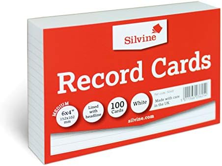 סילווין 6 לבן שיא כרטיסי-מרופד עם כותרת, 100 כרטיסים לחפיסה