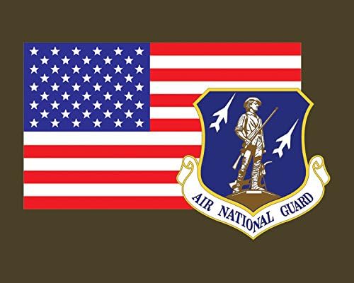 דגל אמריקאי עם משמר לאומי אוויר חותם לוגו ANG LOGO מדבקת מדבקות ויניל צבאית למשאיות מכוניות מחשבים ניידים וכו '... 3.22x5