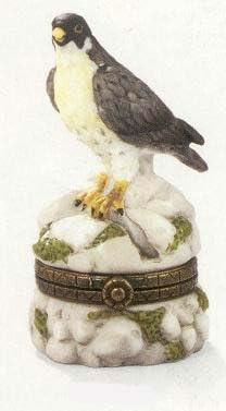 Peregrine Falcon Phb Parcelain Hinged Box - Midwest of Cannon Falls Bird of Prey Series
