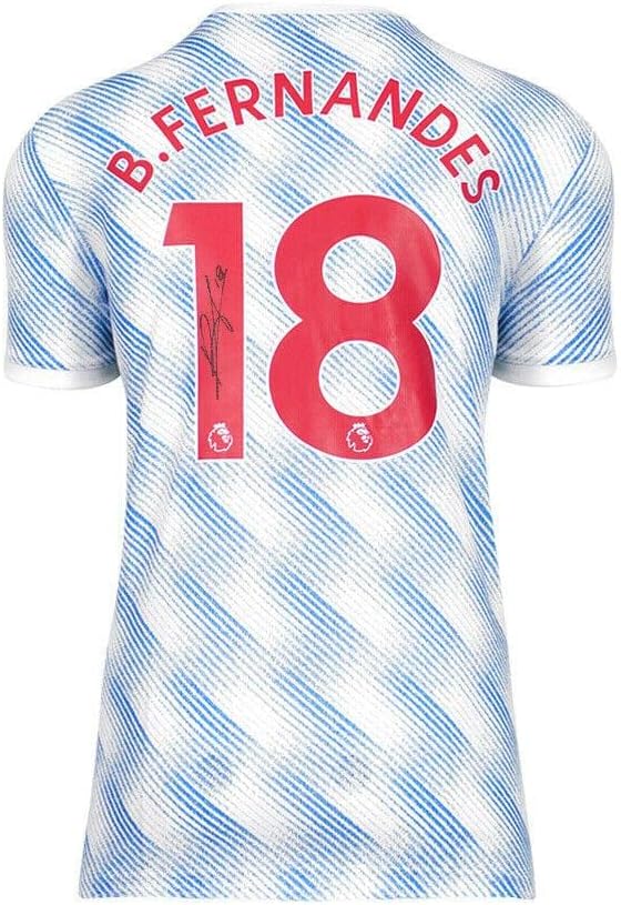 ברונו פרננדס חתמה על חולצת מנצ'סטר יונייטד - משם, 2021-2022, מספר 18 - גופיות כדורגל עם חתימה