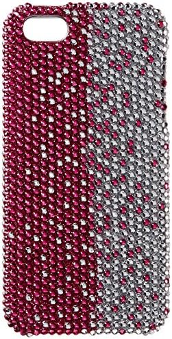 AIMO IPH5PCLDI665 מסנוור מארז Bling Diamond Bling לאייפון 5 - אריזה קמעונאית - פרחים אדומים וורודים