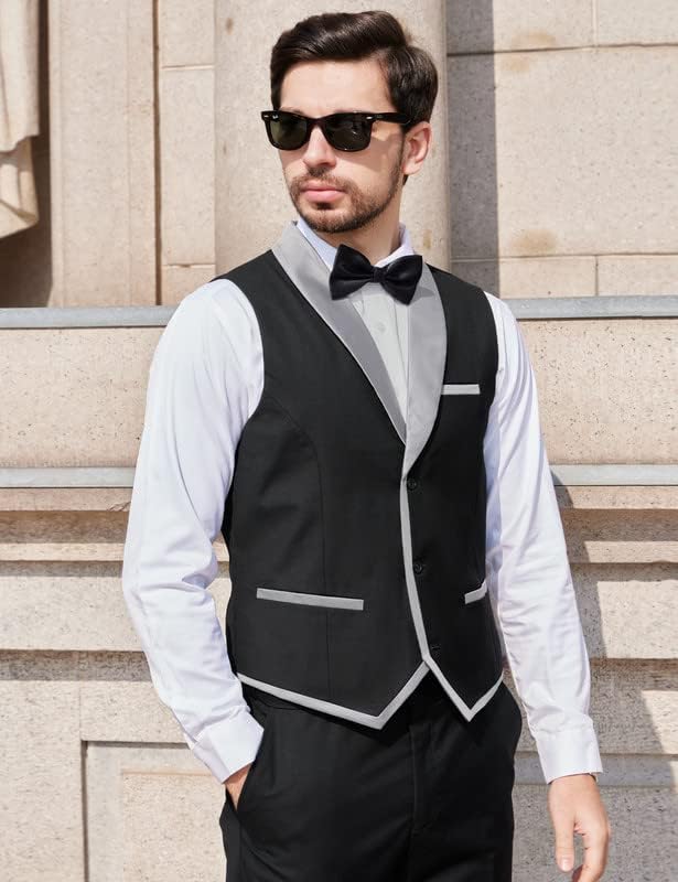 חליפת 2 חלקים של גברים גברים גברים דקיקים מתאימים חליפת אפוד עסקית רשמית לגברים סט מזדמנים של מכנסיים לחתונה.