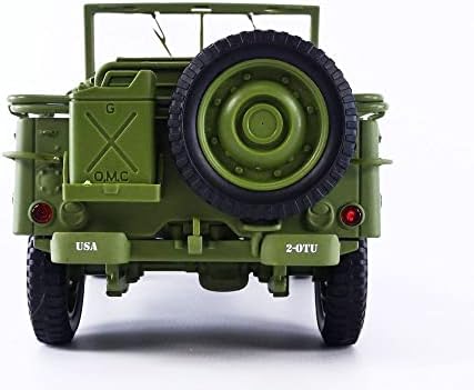 רכב צבא ארהב דיורמה אמריקאי מלחמת העולם השנייה משטרה צבאית ירוקה 1/18 מכונית דגם דיאסט 77406