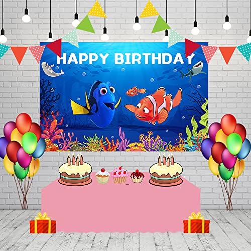 כחול מתחת לים רקע עבור יום הולדת ספקי צד 70.8 * 47.2 ב נמו מציאת דורי נושא תינוק מקלחת באנר עבור מסיבת יום הולדת עוגת שולחן קישוט