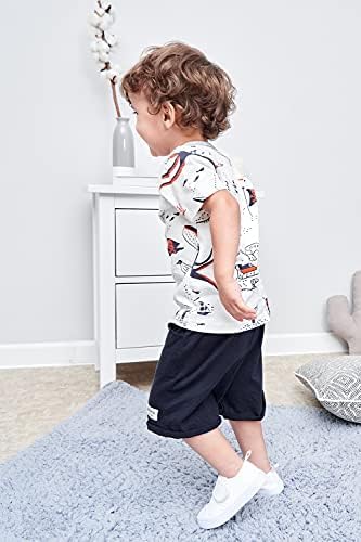 חולצת טריקו עם שרוול קצר של בינידוקל בויד ומכנסיים קצרים ילד 2 מחשב בגדי קיץ 2-7 שנים