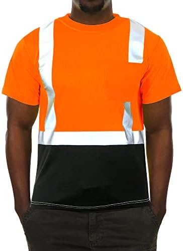 היי ויס חולצה מחלקה 3 חולצות נראות גבוהות לגברים חולצות בטיחות עם רצועות רפלקטיביות ועבודות בנייה נושמות כיס רשת שרוול קצר צהוב L